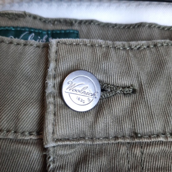 WOOLRICH MEN'S GREEN COTTON STRAIGHT LEG ZIP POCKETS UTILITY CHINO PANTS 36X34 - Picture 3 of 8